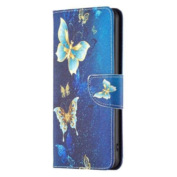 Xiaomi Redmi Note 13 Pro 5G / Poco X6 5G Θήκη Βιβλίο Colored Drawing Pattern Phone Case Gold Butterfly