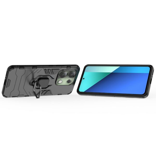 Xiaomi Redmi Note 13 4G Σκληρή Θήκη Μαύρη Με Σταντ Shockproof PC + TPU Phone Case with Magnetic Ring Holder Black