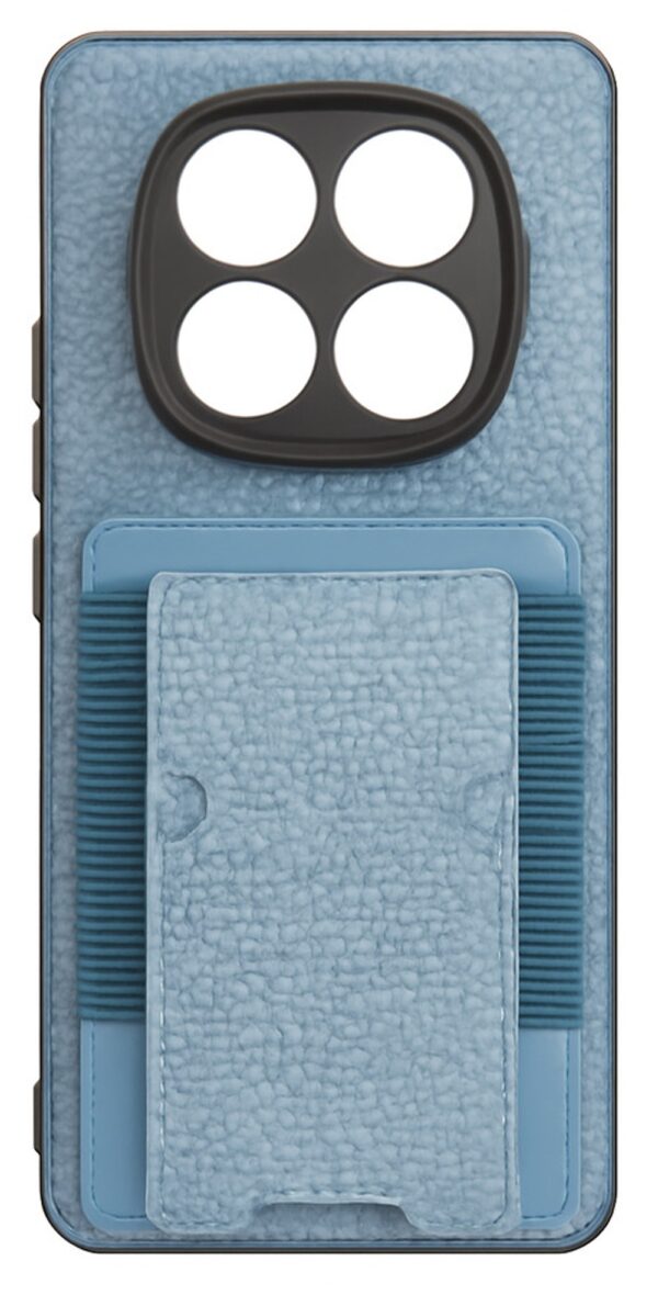 Forcell Xiaomi Redmi Note 14 Pro Plus 5G Fold Stand Elastic Card Θήκη Σιλικόνης - Blue