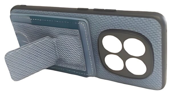 Forcell Xiaomi Redmi Note 14 Pro Plus 5G Fold Stand Elastic Card Θήκη Σιλικόνης - Blue