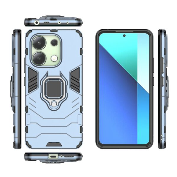 Xiaomi Redmi Note 13 4G Σκληρή Θήκη Μπλε Με Σταντ Shockproof PC + TPU Phone Case with Magnetic Ring Holder Blue