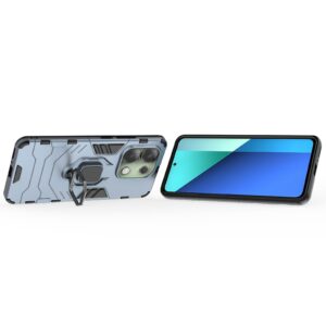 Xiaomi Redmi Note 13 4G Σκληρή Θήκη Μπλε Με Σταντ Shockproof PC + TPU Phone Case with Magnetic Ring Holder Blue