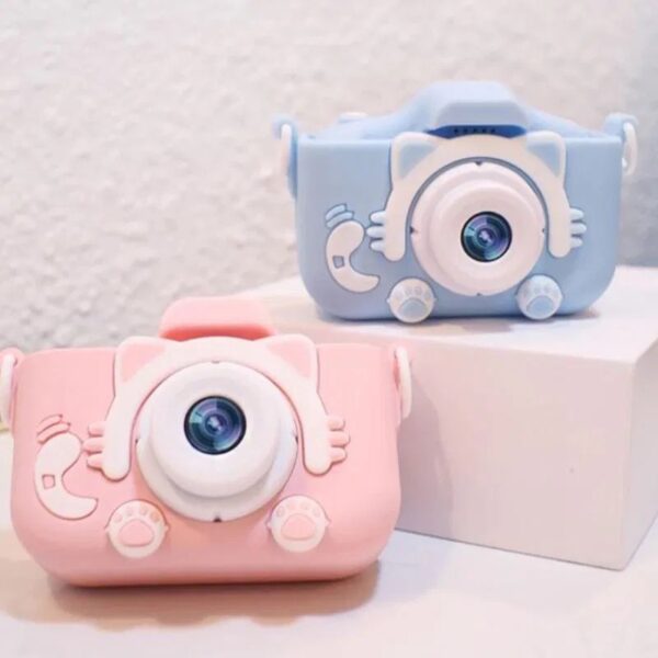 Επαναφορτιζόμενη Ψηφιακή Παιδική Φωτογραφική Μηχανή - Κάμερα Cute Kitty X5 Blue