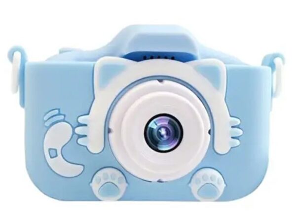 Επαναφορτιζόμενη Ψηφιακή Παιδική Φωτογραφική Μηχανή - Κάμερα Cute Kitty X5 Blue