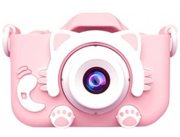 Επαναφορτιζόμενη Ψηφιακή Παιδική Φωτογραφική Μηχανή - Κάμερα Cute Kitty X5 Pink