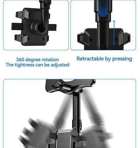 XO-C115 Βάση Κινητού Για Καθρέφτη με Ρυθμιζόμενα Άγκιστρα Μαύρη