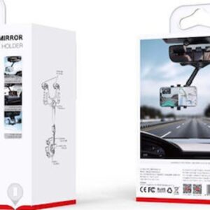 XO-C115 Βάση Κινητού Για Καθρέφτη με Ρυθμιζόμενα Άγκιστρα Μαύρη