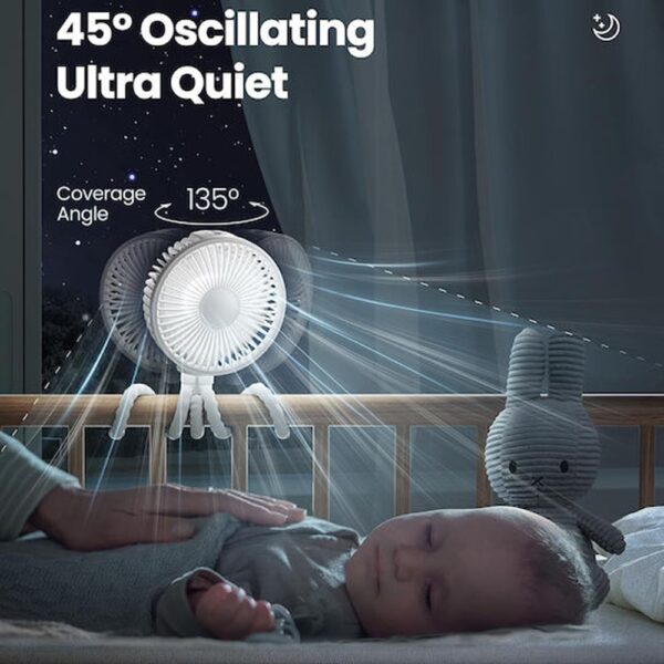 Techsuit Φορητός Ανεμιστήρας Χταπόδι με 3 ταχύτητες 2W Λευκό