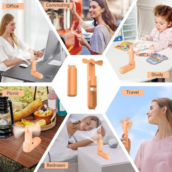 Techsuit HZ001 Ανεμιστηράκι Χειρός 2000mAh Ροζ