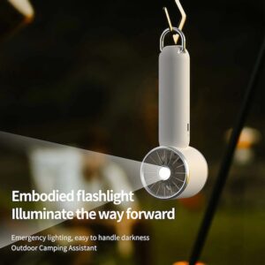 Techsuit HX138 Φορητό Ανεμιστηράκι Χειρός με Τρεις Ταχύτητες και Φακό 1200mAh White