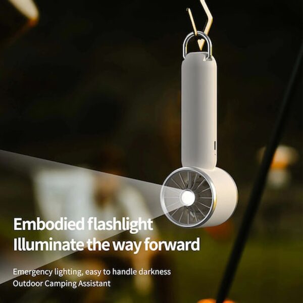 Techsuit HX138 Φορητό Ανεμιστηράκι Χειρός με Τρεις Ταχύτητες και Φακό 1200mAh Blue