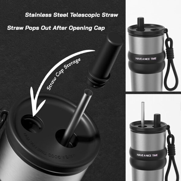 Techsuit Μπουκάλι Ανοξείδωτο Θερμός 710ml Μαύρο