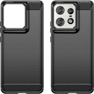 Forcell Motorola Edge 50 Pro Brushed Carbon Θήκη Σιλικόνης - Black