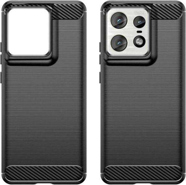 Forcell Motorola Edge 50 Pro Brushed Carbon Θήκη Σιλικόνης - Black