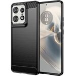 Forcell Motorola Edge 50 Pro Brushed Carbon Θήκη Σιλικόνης - Black