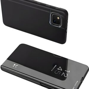 Tel1 Huawei P Smart 2021 Mirror Surface Series Flip Θήκη Βιβλίο - Black