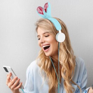 GJBY Rabbit On-Ear Ενσύρματα Ακουστικά με Βύσμα 3.5mm Γαλάζιο