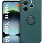 Forcell Xiaomi Redmi Note 14 4G Ring Holder Θήκη Σιλικόνης - Green