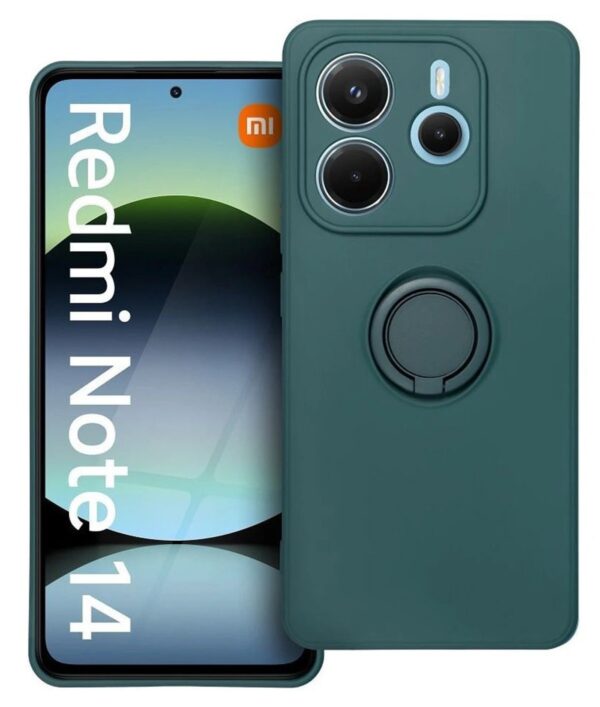 Forcell Xiaomi Redmi Note 14 4G Ring Holder Θήκη Σιλικόνης - Green