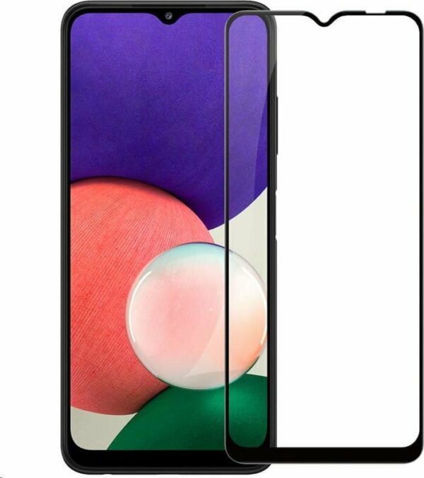 Samsung Galaxy A22 5G Προστατευτικό Τζαμάκι Μαύρο Full Glue 5D Full Screen Tempered Glass Black