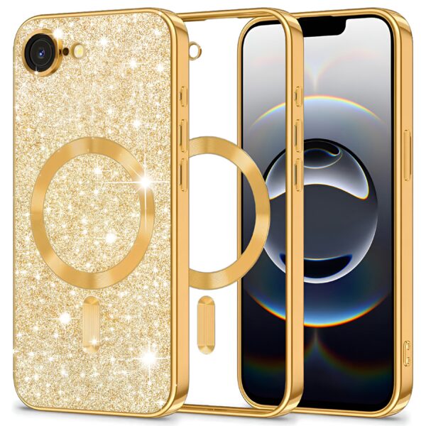 Techsuit iPhone 16e MagSafe Luxury Glitter Θήκη Με Πλαίσιο Σιλικόνης Διάφανη - Gold Techsuit iPhone 16e MagSafe Luxury Glitter Θήκη Με Πλαίσιο Σιλικόνης Διάφανη - Gold