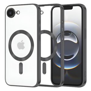 Techsuit iPhone 16e MagSafe Luxury Crystal Θήκη Με Πλαίσιο Σιλικόνης Διάφανη - Black