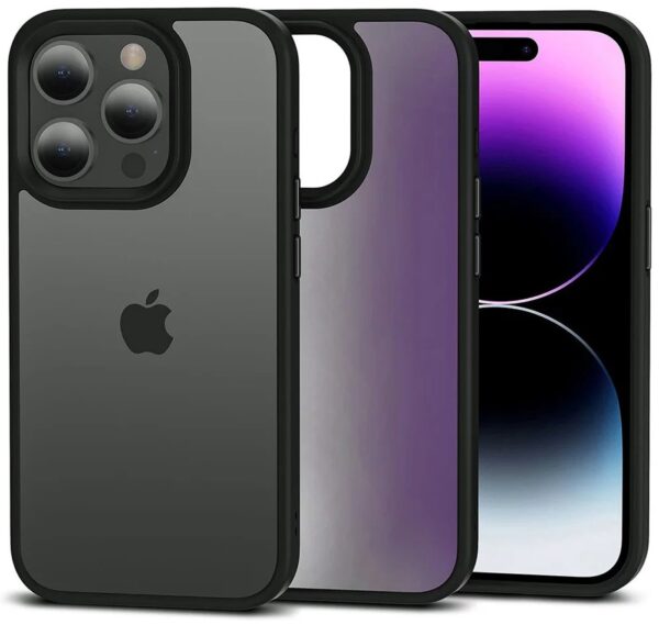 Tech - Protect iPhone 15 Pro Max Matte Θήκη Με Πλαίσιο Σιλικόνης - Black