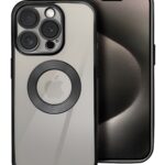 Forcell iPhone 16 Pro Max Glam Shockproof Θήκη με Πλαίσιο Σιλικόνης Διάφανη - Black