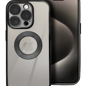 Forcell iPhone 16 Pro Max Glam Shockproof Θήκη με Πλαίσιο Σιλικόνης Διάφανη - Black