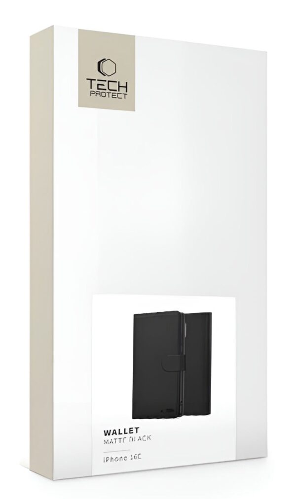 Tech Protect iPhone 16e Matte Θήκη Βιβλίο - Black