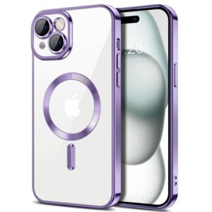 Techsuit iPhone 13 MagSafe Luxury Crystal Θήκη με Πλαίσιο Σιλικόνης Διάφανη - Light Purple