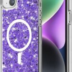 Techsuit iPhone 16 Pro MagSafe Sparkly Glitter Θήκη με Πλαίσιο Σιλικόνης Διάφανη - Purple