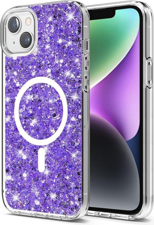 Techsuit iPhone 16 Pro MagSafe Sparkly Glitter Θήκη με Πλαίσιο Σιλικόνης Διάφανη - Purple