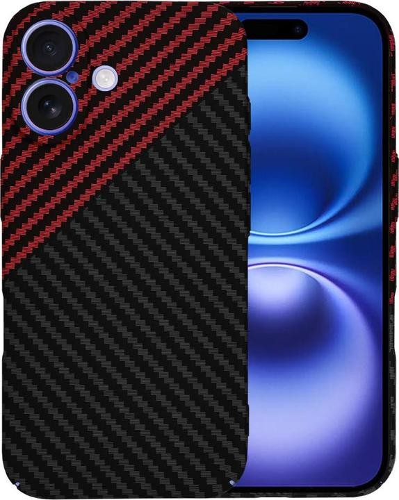 Techsuit iPhone 16 Carbonite Fibershell Θήκη Σκληρή - Red Vortex