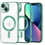Techsuit iPhone 13 MagSafe Luxury Crystal Θήκη με Πλαίσιο Σιλικόνης Διάφανη - Green