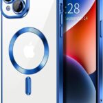 Techsuit iPhone 14 MagSafe Luxury Crystal Θήκη με Πλαίσιο Σιλικόνης Διάφανη - Deep Blue