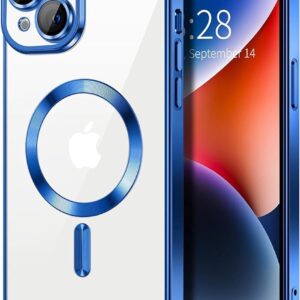 Techsuit iPhone 14 MagSafe Luxury Crystal Θήκη με Πλαίσιο Σιλικόνης Διάφανη - Deep Blue