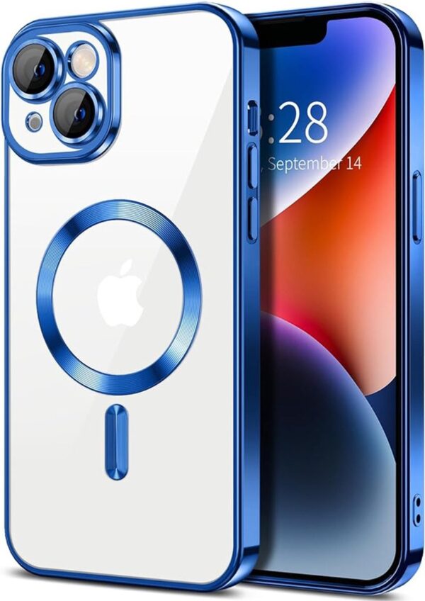 Techsuit iPhone 14 MagSafe Luxury Crystal Θήκη με Πλαίσιο Σιλικόνης Διάφανη - Deep Blue