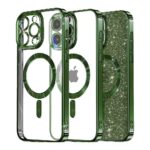 Techsuit iPhone 15 Pro Max MagSafe Luxury Glitter Θήκη με Πλαίσιο Σιλικόνης Διάφανη - Deep Green