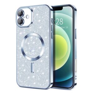 Techsuit iPhone 16 MagSafe Luxury Glitter Θήκη με Πλαίσιο Σιλικόνης Διάφανη - Light Blue