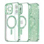 Techsuit iPhone 16 Pro MagSafe Luxury Glitter Θήκη με Πλαίσιο Σιλικόνης Διάφανη - Light Green