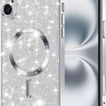 Techsuit iPhone 16 MagSafe Luxury Glitter Θήκη με Πλαίσιο Σιλικόνης Διάφανη - Silver