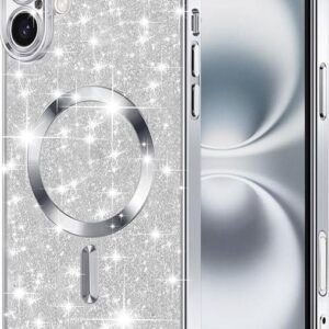 Techsuit iPhone 16 MagSafe Luxury Glitter Θήκη με Πλαίσιο Σιλικόνης Διάφανη - Silver