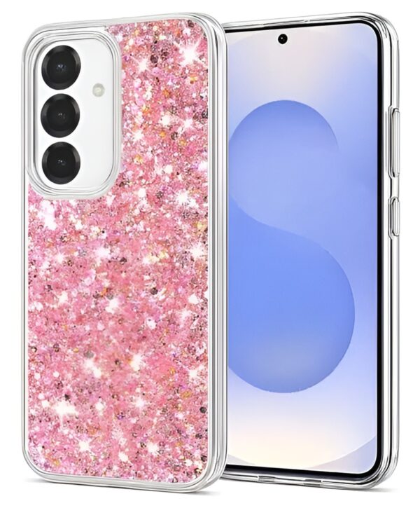 Techsuit Samsung Galaxy S25 5G Sparkly Glitter Θήκη Σκληρή - Pink