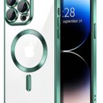 Techsuit iPhone 15 Pro Max MagSafe Luxury Crystal Θήκη Με Πλαίσιο Σιλικόνης Διάφανη - Light Green