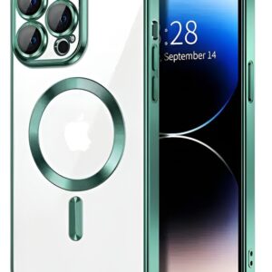 Techsuit iPhone 15 Pro Max MagSafe Luxury Crystal Θήκη Με Πλαίσιο Σιλικόνης Διάφανη - Light Green