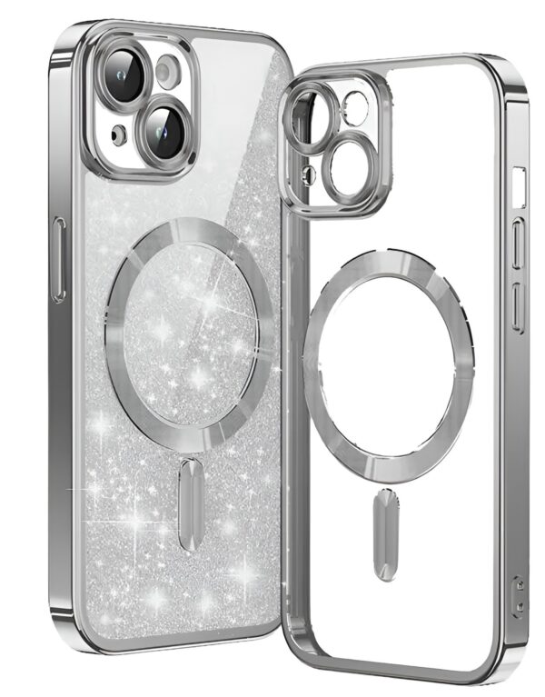 Techsuit iPhone 15 MagSafe Luxury Glitter Θήκη Με Πλαίσιο Σιλικόνης Διάφανη - Silver Techsuit iPhone 15 MagSafe Luxury Glitter Θήκη Με Πλαίσιο Σιλικόνης Διάφανη - Silver