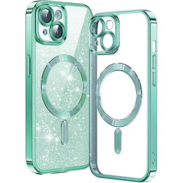 Techsuit iPhone 13 MagSafe Luxury Glitter Θήκη με Πλαίσιο Σιλικόνης Διάφανη - Light Green Techsuit iPhone 13 MagSafe Luxury Glitter Θήκη με Πλαίσιο Σιλικόνης Διάφανη - Light Green
