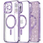 Techsuit iPhone 13 Pro Max MagSafe Luxury Glitter Θήκη με Πλαίσιο Σιλικόνης Διάφανη - Light Purple