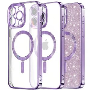 Techsuit iPhone 13 Pro Max MagSafe Luxury Glitter Θήκη με Πλαίσιο Σιλικόνης Διάφανη - Light Purple
